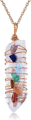 Natural Raw Clear Quartz Point Pendant Necklace Reiki 7 Chakra Healing Crystal G