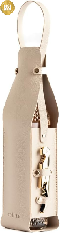 New  Wine Bottle Carrier with Corkscrew | Faux Leather Tote Gift Bag Corporate G