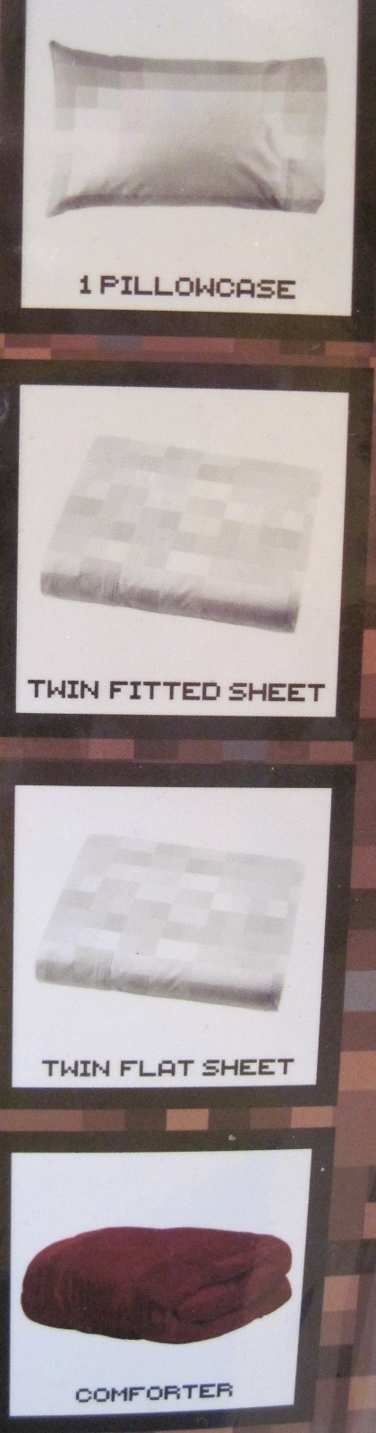 Minecraft Red Twin Comforter and Sheet Set 4 pc Bedding