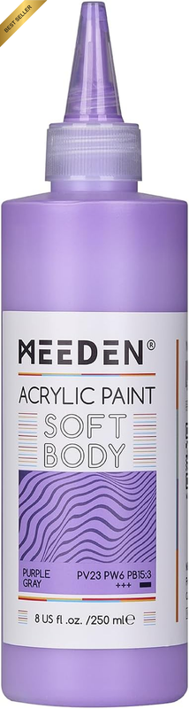 Purple Gray Acrylic Paint: 250Ml/8.45Oz Soft Body Bulk Acrylic Colors in Ergonom