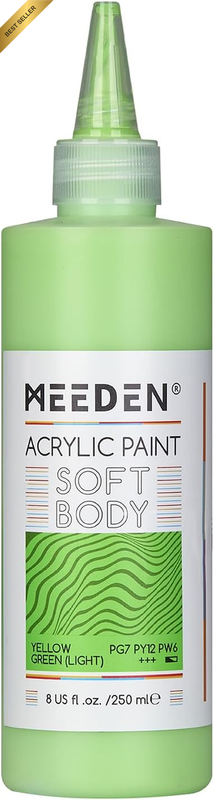 Soft Body Acrylic Paint: Yellow Green Light 250Ml/8.45Oz Bulk Acrylic Colors in 