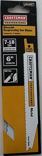 UPC 045325760727 product image for Craftsman Professional 6 In. Metal-cutting Bi-metal Reciprocating Saw Blades, - | upcitemdb.com