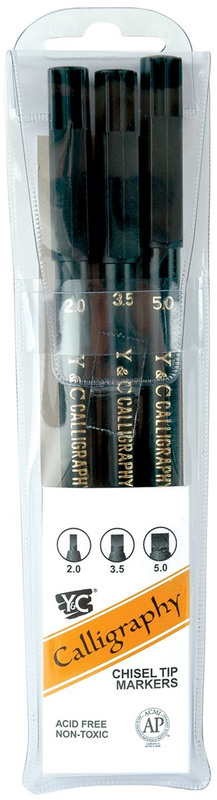 - NSC603A Y and C Water Based Calligraphy Markers, Chisel Ti