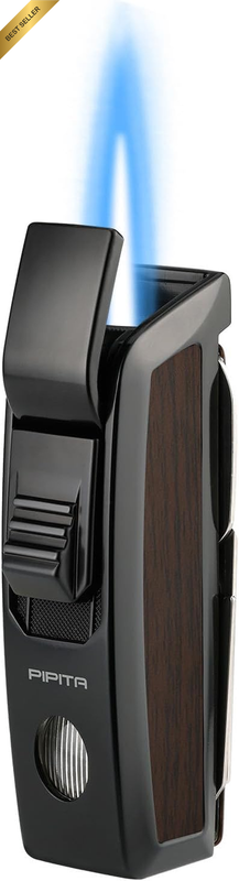 Butane Torch Lighters, Windproof Jet Adjustable Flame Metal Gas Lighter with Cu