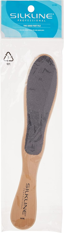 Two-Sided Foot File with Oak Wood Handle, Full Size Single