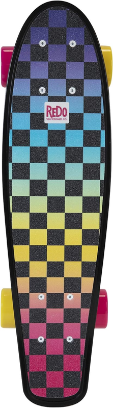 Skateboard Retro Poly Cruiser - Neon Checkers