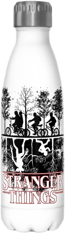 Stranger Things Upside down 17 Oz Stainless Steel Bottle, Multicolor