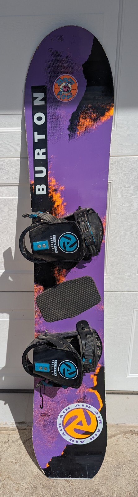 Vintage 1992 Burton Air 5.1 Snowboard with Original Bindings Vintage 1992 Burton Air 5.1 Snowboard with Original Bindings