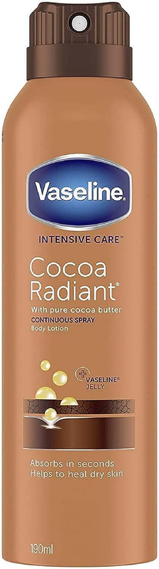 Vaseline Spray and Go Body Moisturiser, Cocoa 190 Ml