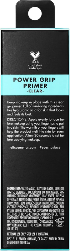 Cosmetics Power Grip Primer, Gel-Based & Hydrating Face Primer For Smoothing Ski