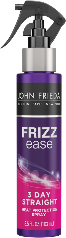 Frizz Ease Keratin Infused Flat Iron Hair Spray, 3 Day Straightening Spray, anti