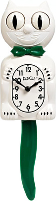 Kit-Cat Clock  Limited Edition Candy Cane Green - Iconic Retro Cat Clock with Mo