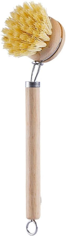 Wooden Handle Dish Brush Long Handle Replaceable Brush Natural Sisal Dish Washin