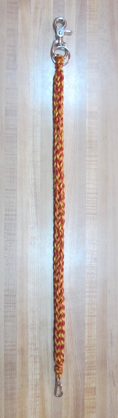 Handcrafted Red and Yellow 3 Pin Weave USA 550 Paracord Biker Wallet Chain 1%