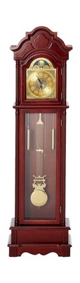 Coaster Traditional Brown Red Grandfather Clock with Chime Cherry