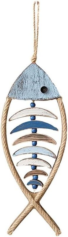 Fish-Shaped Wooden Wall Hanging 25.2X8.3In Rustic Nautical Decor for Coastal Liv