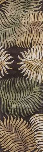 8 Эспрессо Коричневый Tufted Рукой Тропические Листья Крытый Ковер