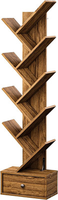 Bookshelf with Drawer, 8-Tier Vertical Tree Bookshelf, Modern Bookcase, Modern B