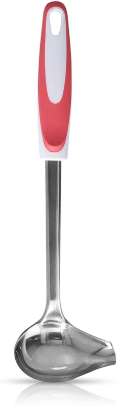Stainless Steel Soup Ladle, 12.2 Inches Soup Ladle with Pour Spout Long Handle S