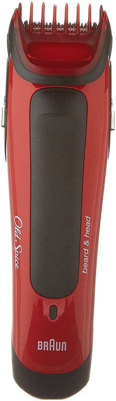 Beard Head Trimmer Hair Trim Clipper Cordless Rechargeable Shaver Red Old Spice