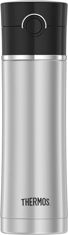 Sipp 16-ounce Leak Proof Drink Bottle With Tea Infuser, Black, Stainless