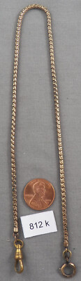 Antique Gold Plate, Brassy Pocket Watch Chain