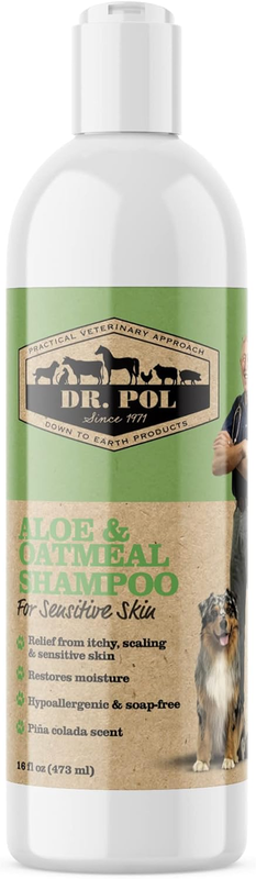2 Pack Oatmeal & Aloe Pet Shampoo for Dogs & Cats, Itchy & Dry Skin Relief,16 O