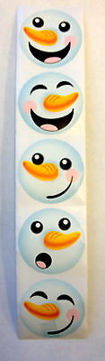 100 Holiday Snowman Stickers Teacher Supply Party Favors Winter Christmas