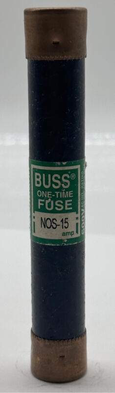 Bussmann Nos-15 One-time Fuse, 600v 15amp, Class K5 
