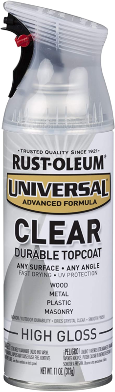 302110 Universal All Surface Clear Topcoat Spray, 11 Oz, High Gloss Clear