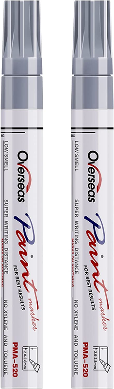 Permanent Paint Pens Silver Markers - 2 Pack Metallic Oil Based Paint Markers...