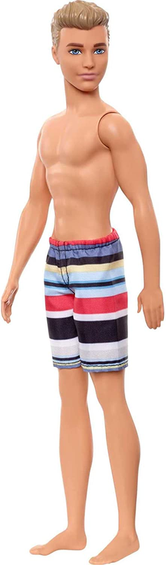 Ken Beach Doll Wearing Striped Swimsuit, for Kids 3 to 7 Yea
