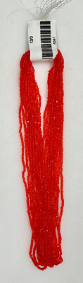 Hank of 13/0 Cut Transparent Seed Beads - Orange