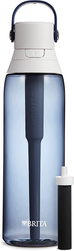 Insulated Filtered Water Bottle with Straw, Reusable, BPA Free Plastic, Night Sk
