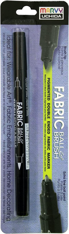 122-C-1 Marvy Fabric Ball and Brush Marker, Black