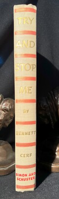 ''Try And Stop Me: Coll. of Anecdotes & Stories'' Bennett Cerf 1944 HC 1st Ed. VG+