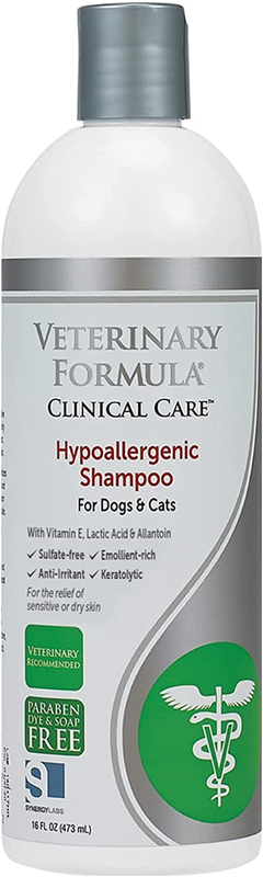 Veterinary Formula Clinical Care Hypoallergenic Shampoo for Dogs and Cats, 16 Oz