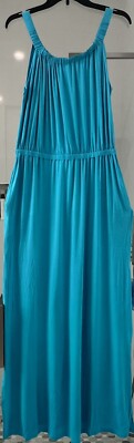 VENUS Gathered Neckline Maxi - Medium AQUA - NEW NEVER WORN