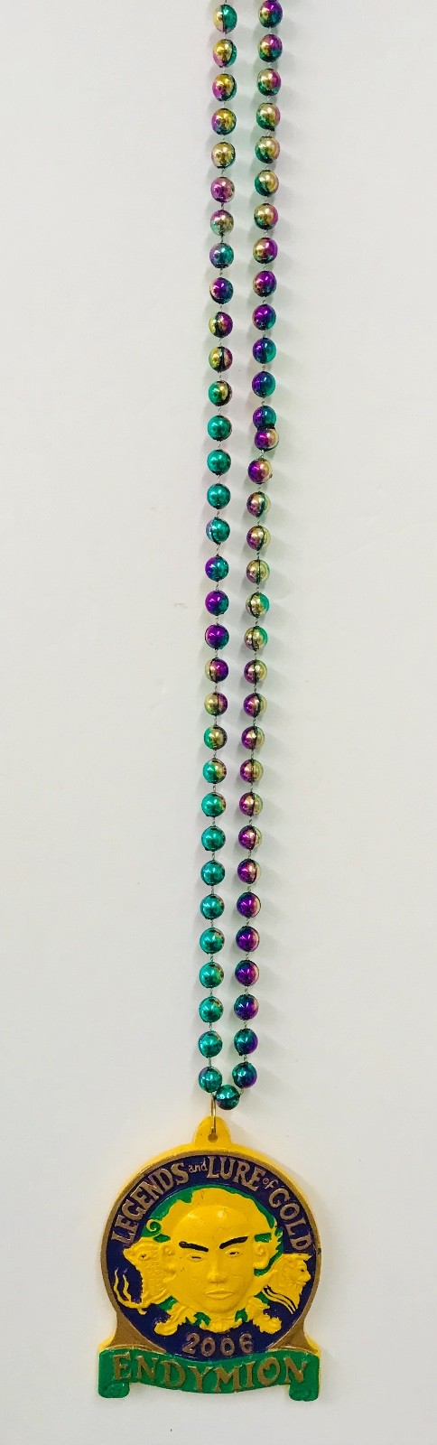 Mardi Gras Bead Necklace Large Emblem 2006 Krewe Of Endymion New Orleans 20