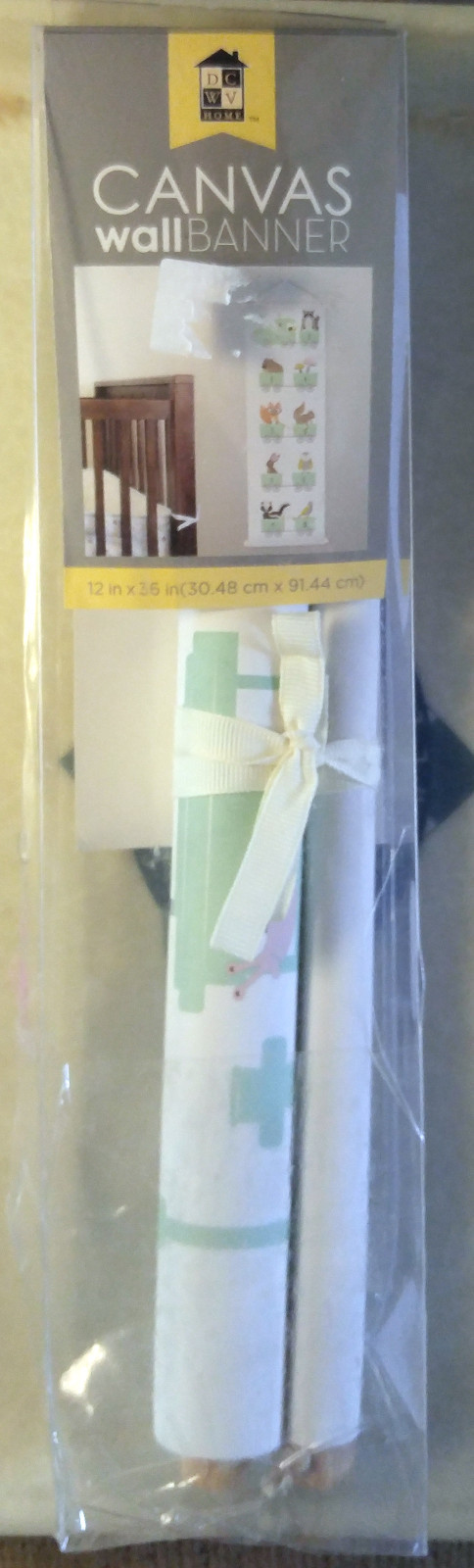 Wall Banner Woodland Animals Number Train Nursery Child Whimsical 12 x 36