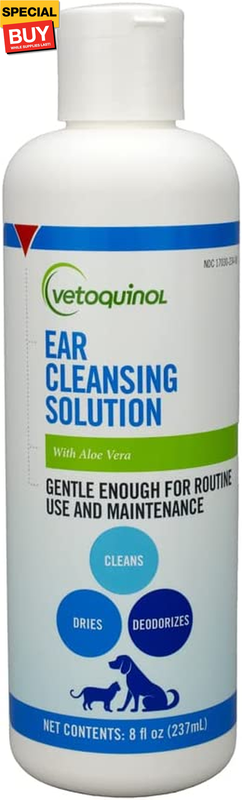 Ear Cleansing Solution for Dogs and Cats - 8Oz New