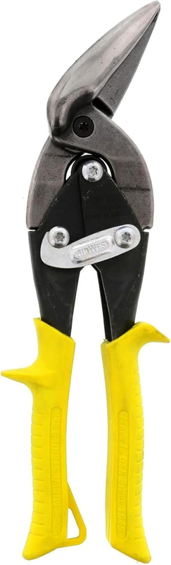 MIDWEST Aviation Snip - Straight Cut Offset Tin Cutting Shears with Forged Blade & KUSH'N-POWER Comfort Grips - MWT-6510S
