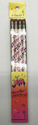 4 New Vintage Rare 1986 Spindex Jem Pencils Sealed Collectible