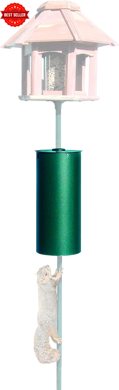 341 Metal Pole Squirrel Baffler, Green, 7.1" L X 7.07" W X 14.6" H