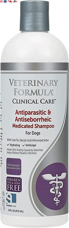 Veterinary Formula Medicated Dog Shampoo: Antiparasitic & Antiseborrheic, 16 Oz