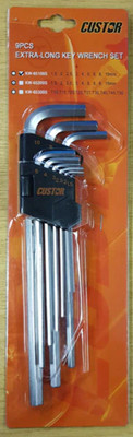 9PC EXTRA-LONG ALLEN KEY / HEX SET FROM CUSTOR TOOLS