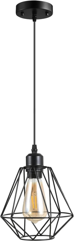 1 Packblack Pendant Light，Industrial Farmhouse Pendant Light Vintage Hanging Cei