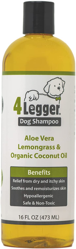 Organic Dog Shampoo USDA Certified Organic Aloe Vera, Lemongrass, Coconut Oil, A