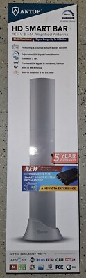 ANTOP AT-500SBS HD Smart Bar HDTV & FM Amplified Antenna Up to 80 Mile Range