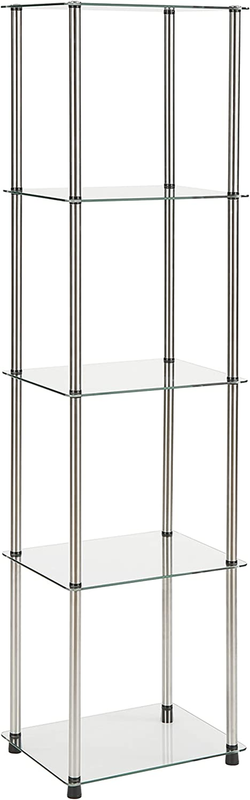 Designs2Go Classic Glass Shelves 15.75" - 5-Tier Glass Tower